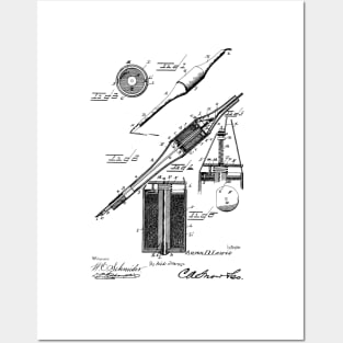 Electric Perforating Pen Vintage Patent Hand Drawing Posters and Art